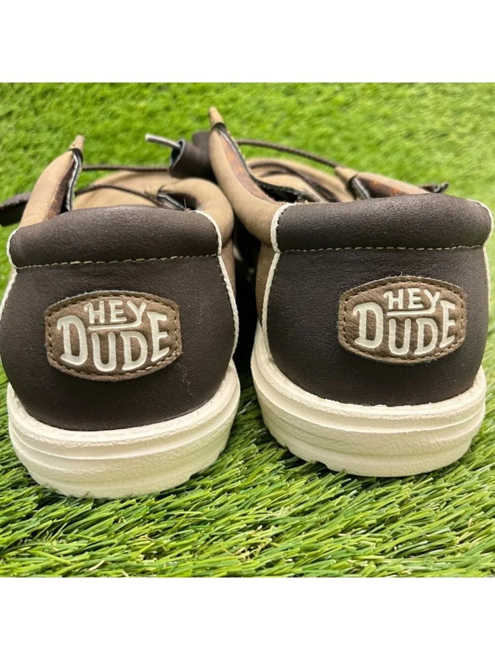 Hey Dude Wally Embossed Steerhead Mens Size 9 Brown Athletic Slip On Shoes